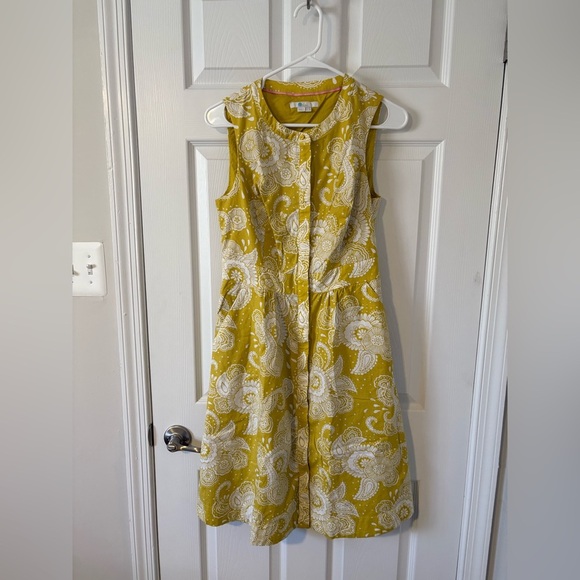 Boden Yellow Floral Midi Dress - Picture 2 of 6